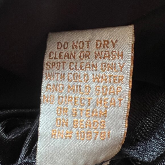 Aidan Mattox Size 6 Black Poly Chiffon Sequin Embellished Sleeveless BlousonDres - Picture 10 of 16